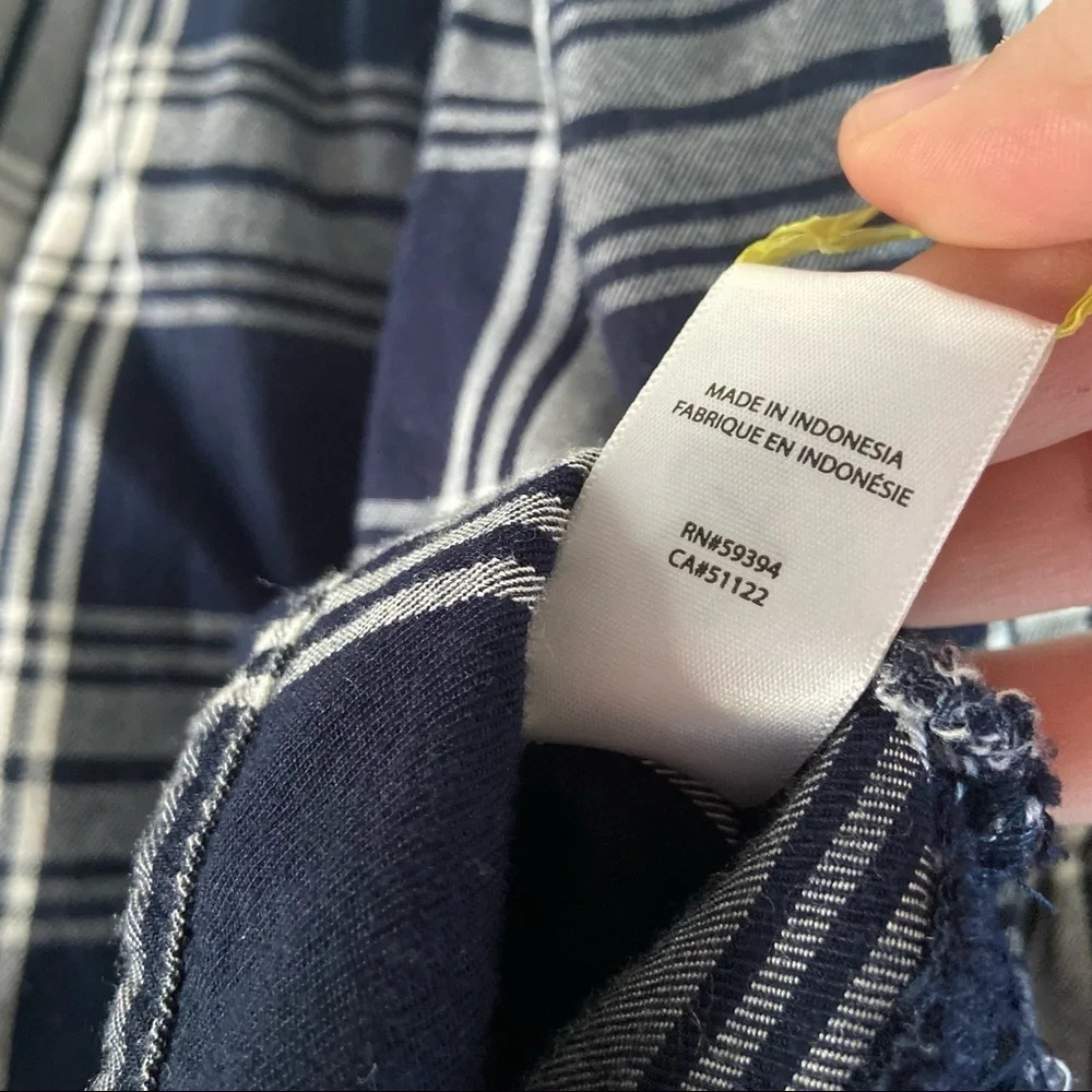 Plaid Tartan Blouse Off the Shoulder Size Medium Fall Spring BEACHLUNCHLOUNGE - Picture 6 of 11